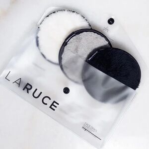 Laruce Face Disks Reusable Makeup Remover Pads Set of 3 Black Grey White *BNIB